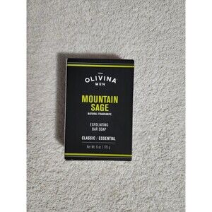 Olivina Men Mountain Sage Exfoliating Bar Soap Classic 6oz